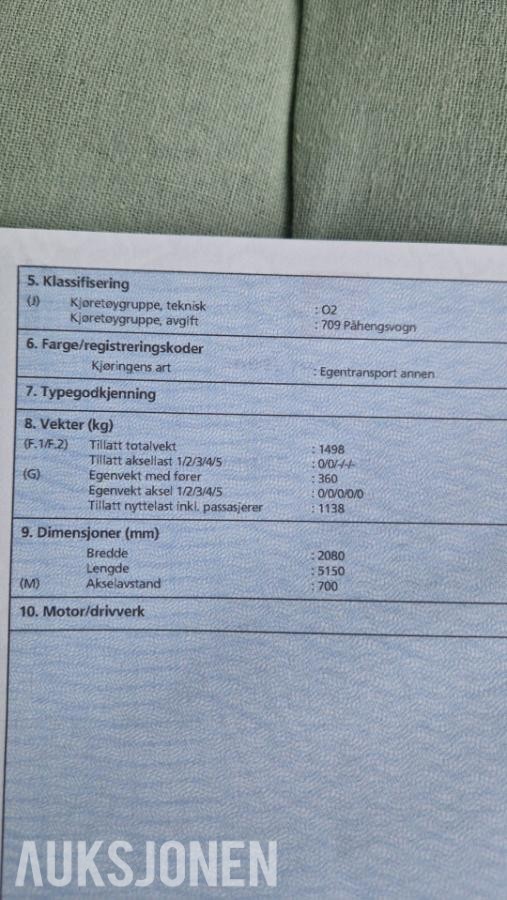 1975 ÅBO-AGM 1500 B.T biltransporthenger med sveivetipp
