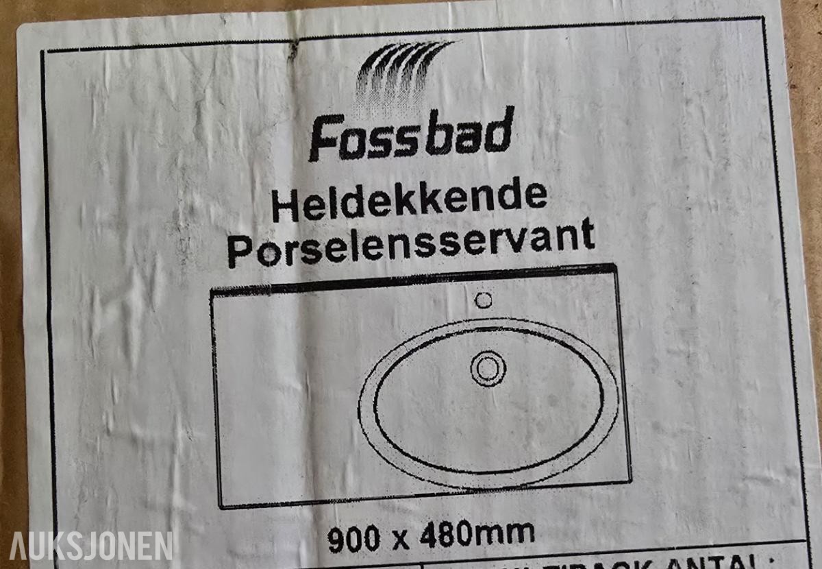 Heldekkende Porselensservant fra Fossbad
