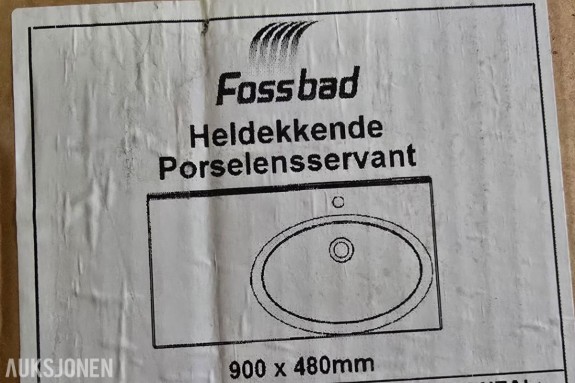 Heldekkende Porselensservant fra Fossbad
