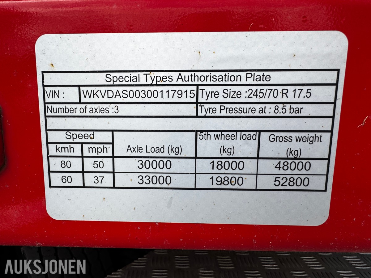 2022 Kaessbohrer Lowbed semi med uttrekk