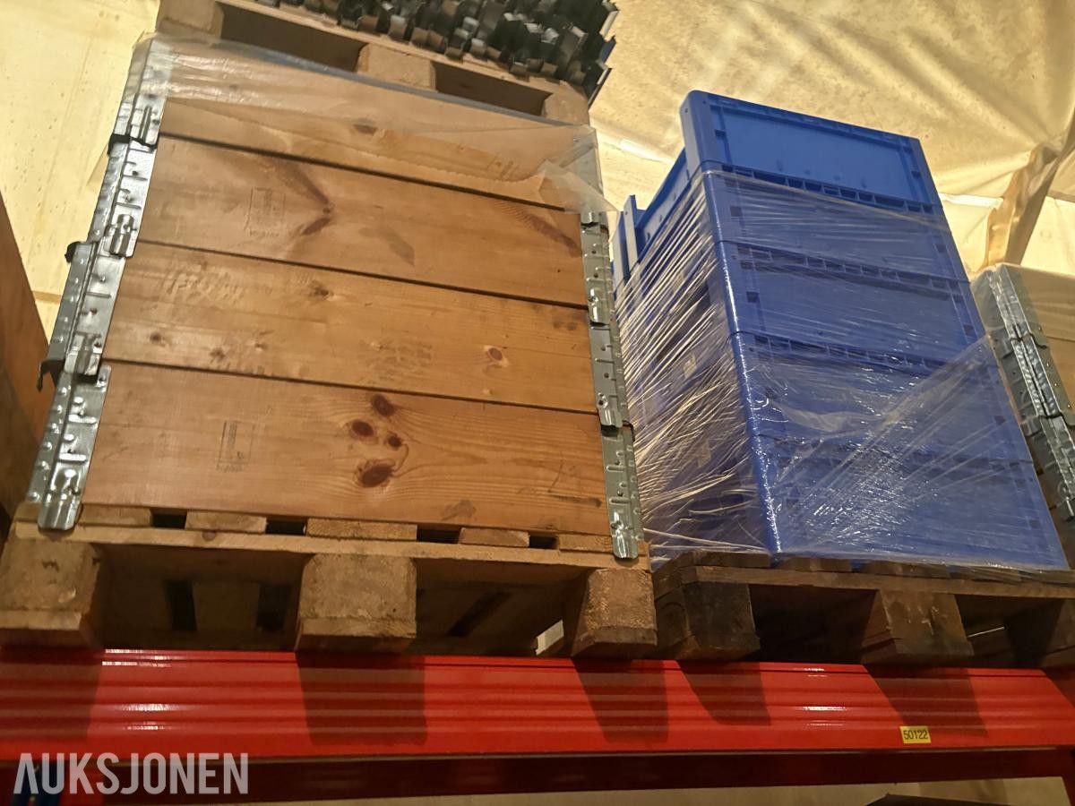 gjennomløpsreol / rullereol med plastkasser