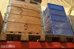 gjennomløpsreol / rullereol med plastkasser