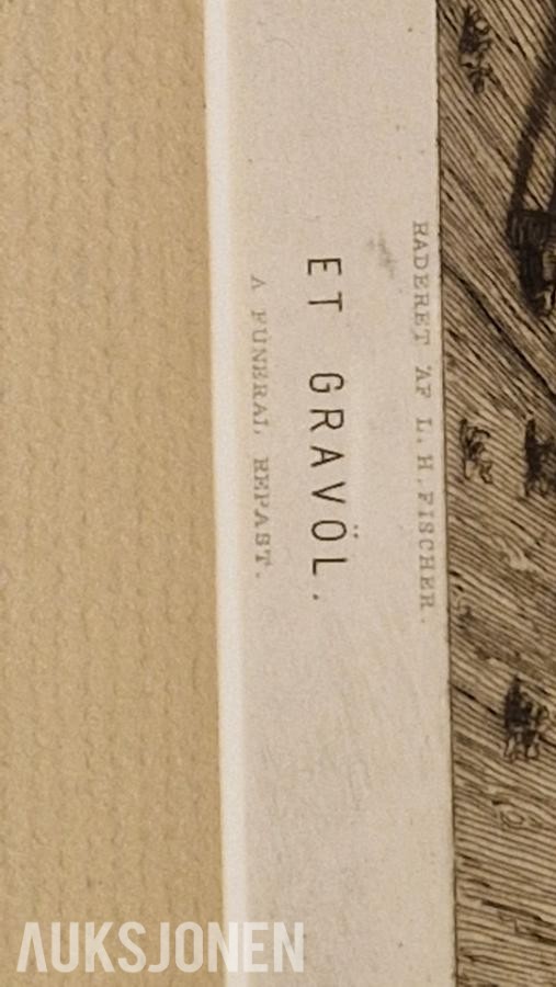 1854 Adolph Tidemand – Innrammet Dekorativ Omslag/Forside En Gravøl