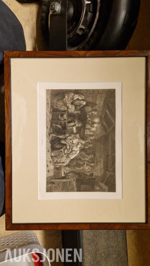 1854 Adolph Tidemand – Innrammet Dekorativ Omslag/Forside En Gravøl