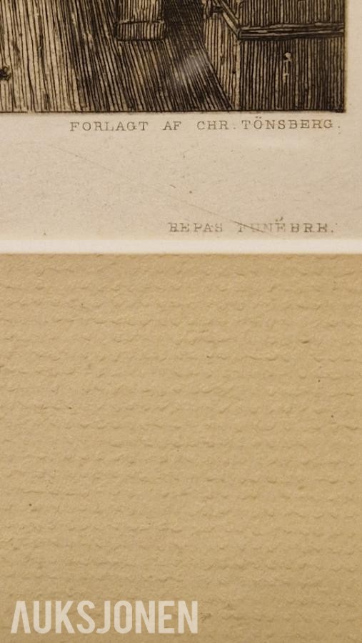 1854 Adolph Tidemand – Innrammet Dekorativ Omslag/Forside En Gravøl