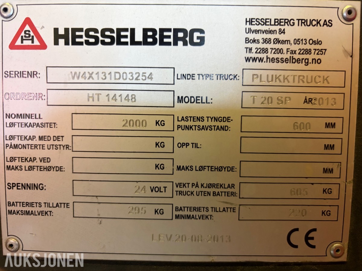 2013 Linde Palletruck T20SP