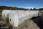 2x Glassfibertrukket ståltank Ca. 7,5 x 1,9 m