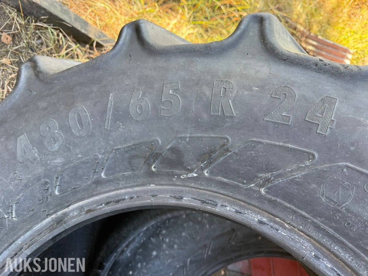 2 stk Alliance AC65 traktordekk 480/65 R24 – brukte