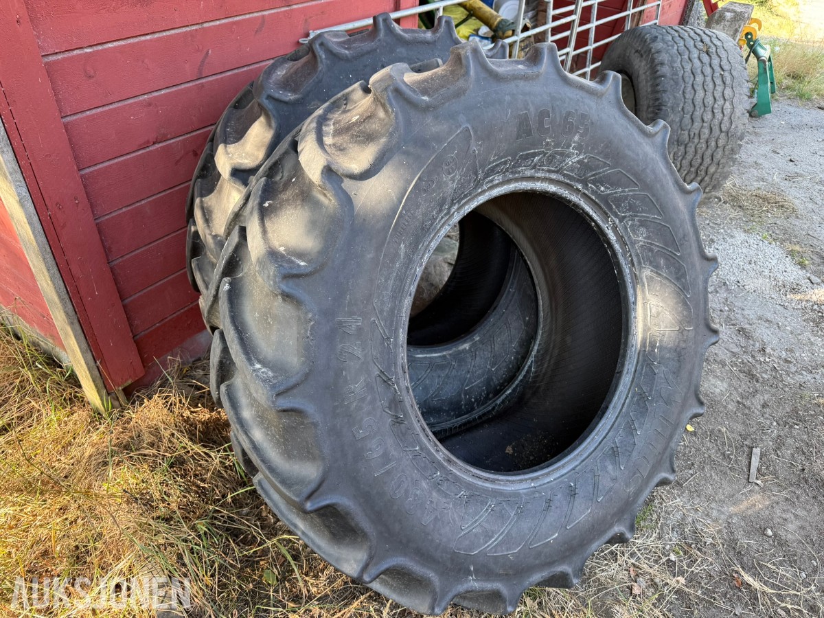 2 stk Alliance AC65 traktordekk 480/65 R24 – brukte