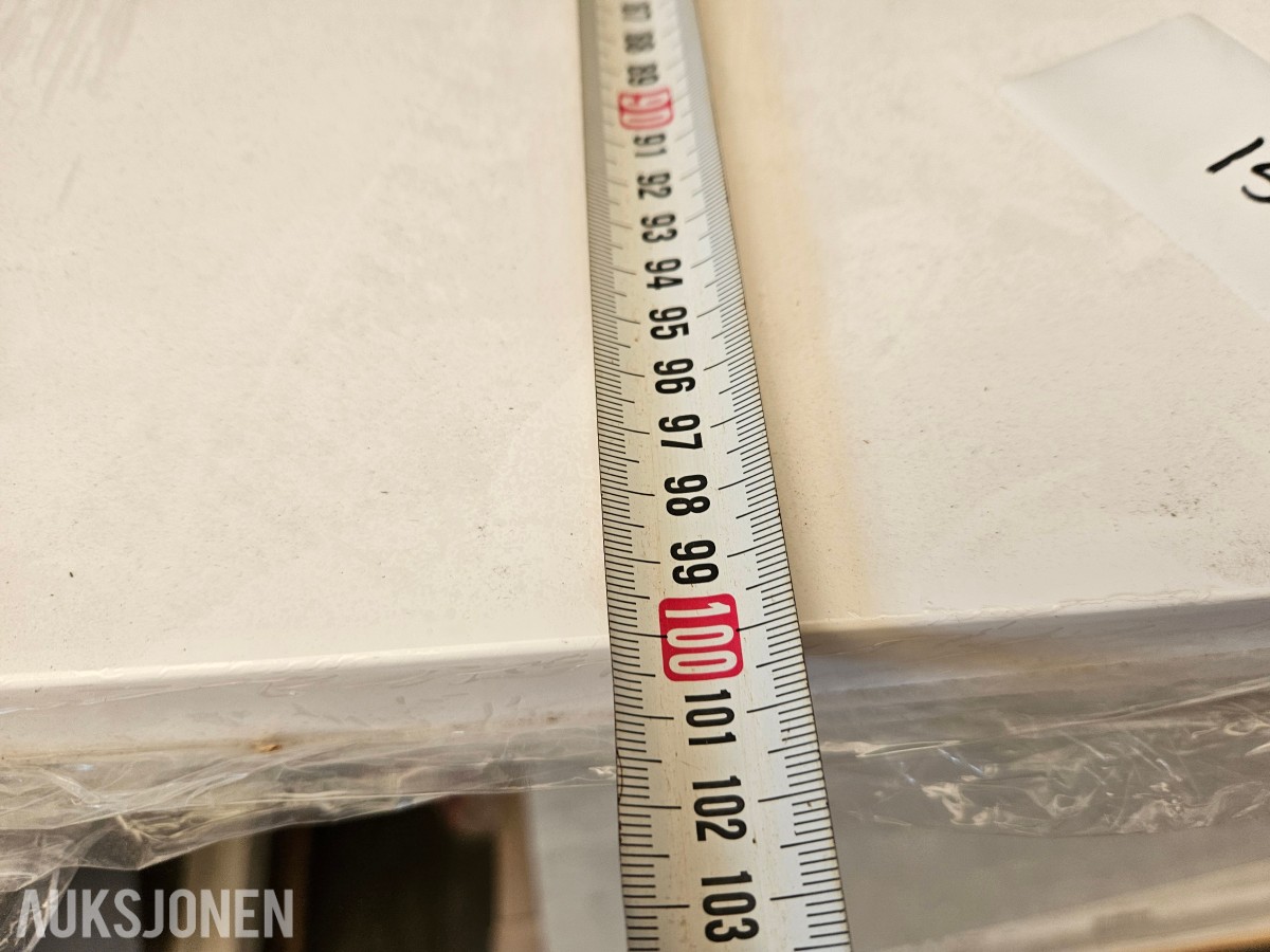 Servant hvit benkeplate 100 x 46 cm