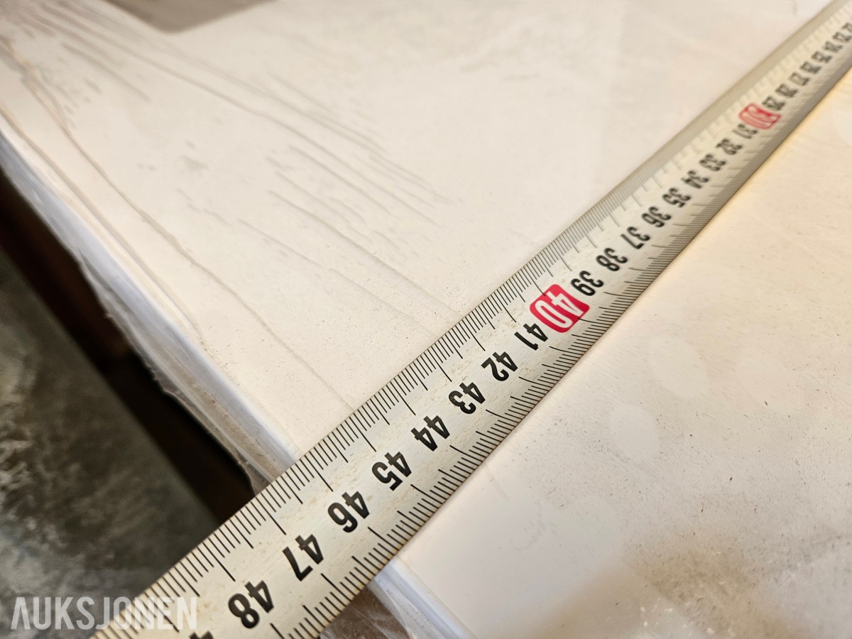 Servant hvit benkeplate 100 x 46 cm