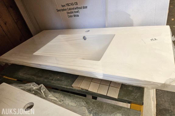 Servant hvit benkeplate 100 x 46 cm