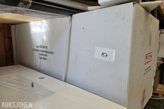 Underskap for Dobbel vask - YBC143-120 - Hvit - 1195 x 437 x 480 mm