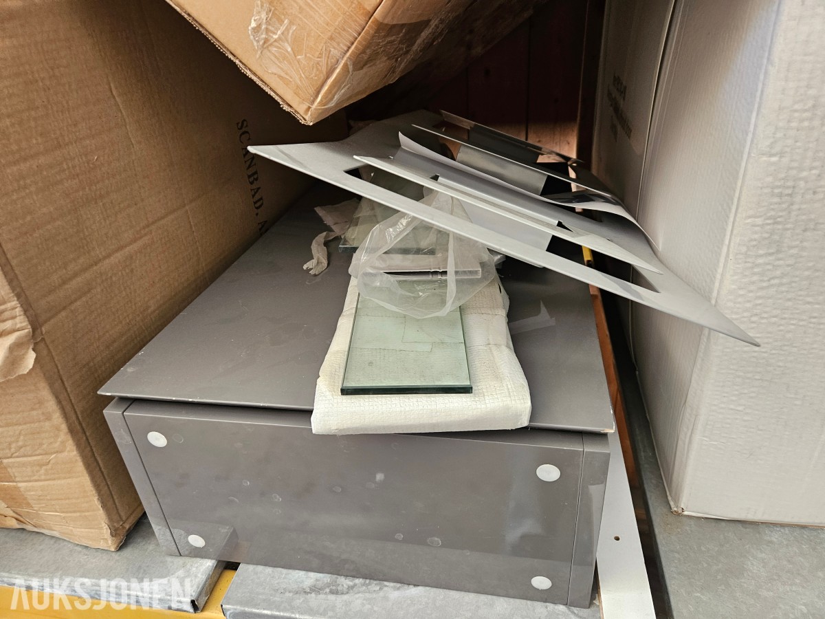 Baderomsutstyr - dusjkabinettdeler - servantskap - aluminiumsprofiler og glass