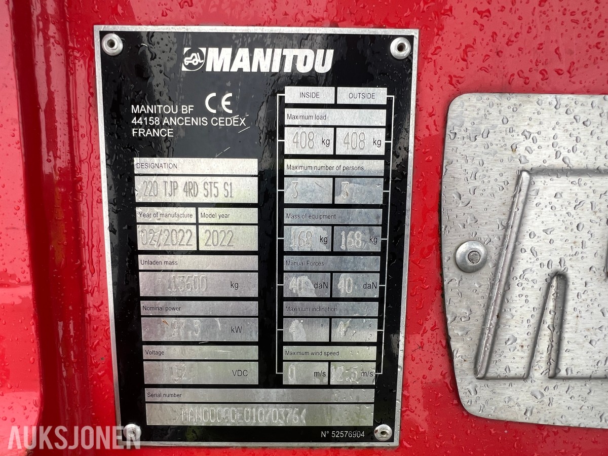 2022 Manitou Lift 220 TJ+