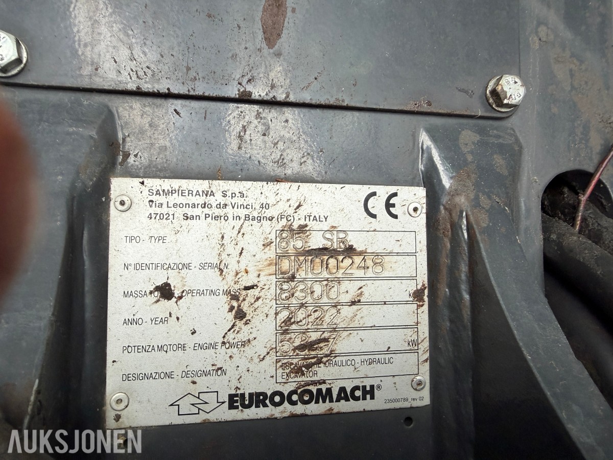 2022 Eurocomach 85SB m/Encon rotor, hurtigfeste, pusseskuffe og gummibelter
