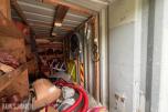 20 fots lagercontainer med VA-materiell, rørdeler og diverse anleggsutstyr