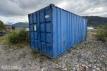 20 fots lagercontainer med VA-materiell, rørdeler og diverse anleggsutstyr