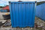 10 fots miljøcontainer med oppsamlingsgulv og diverse innhold