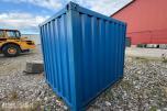 10 fots miljøcontainer med oppsamlingsgulv og diverse innhold