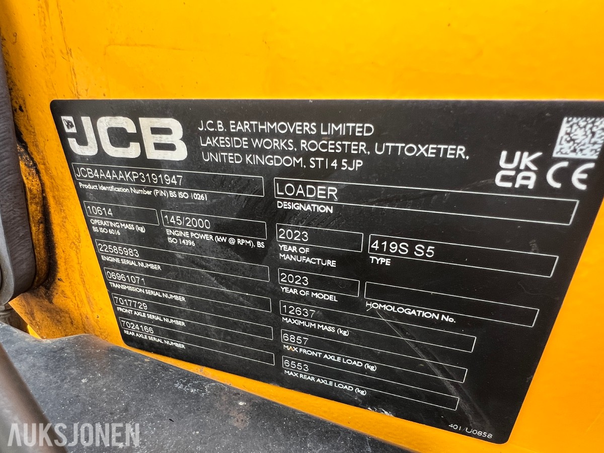 2023 419S Steg S5 Hjullaster - BM-hk, hydr gaffler
