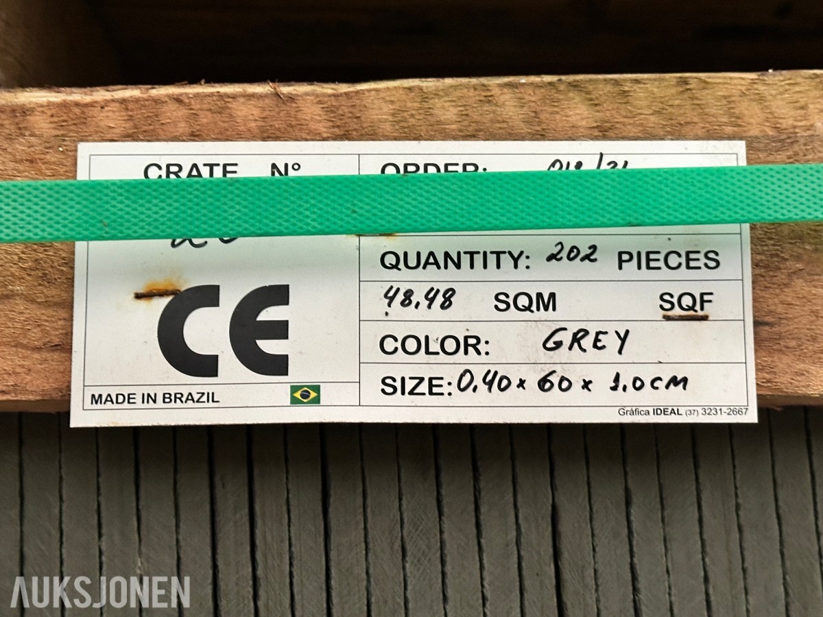 48.6 m2 Atlantic Grey Skiferflis 40x60 - 270 stk