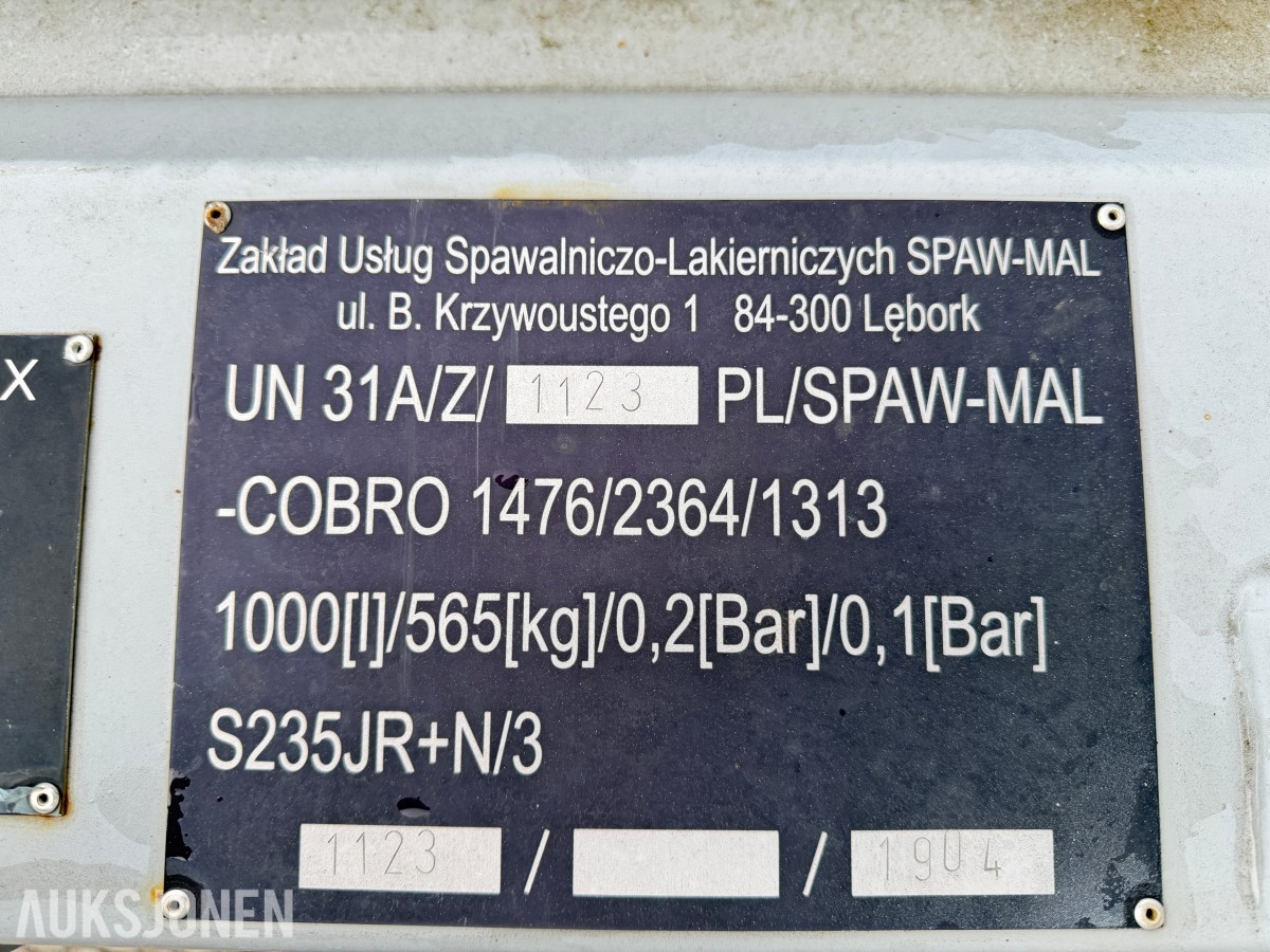 2024 mobiSTEEL-1000 liter 1000L ADR-godkjent dieseltank.