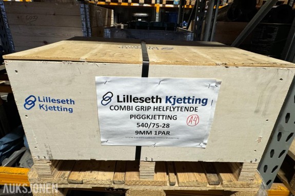Lilleseth Combi Grip Helflytende piggKjetting - 1 par 540/75-28 - Ubrukte kjetttinger