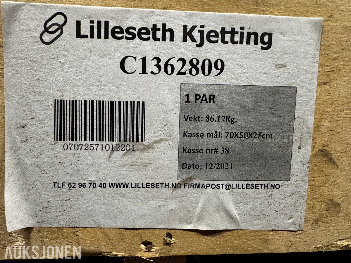 2021 Lilleseth kjettinger - 1 par Combi-grip 9 mm, m/pigger - Ubrukt