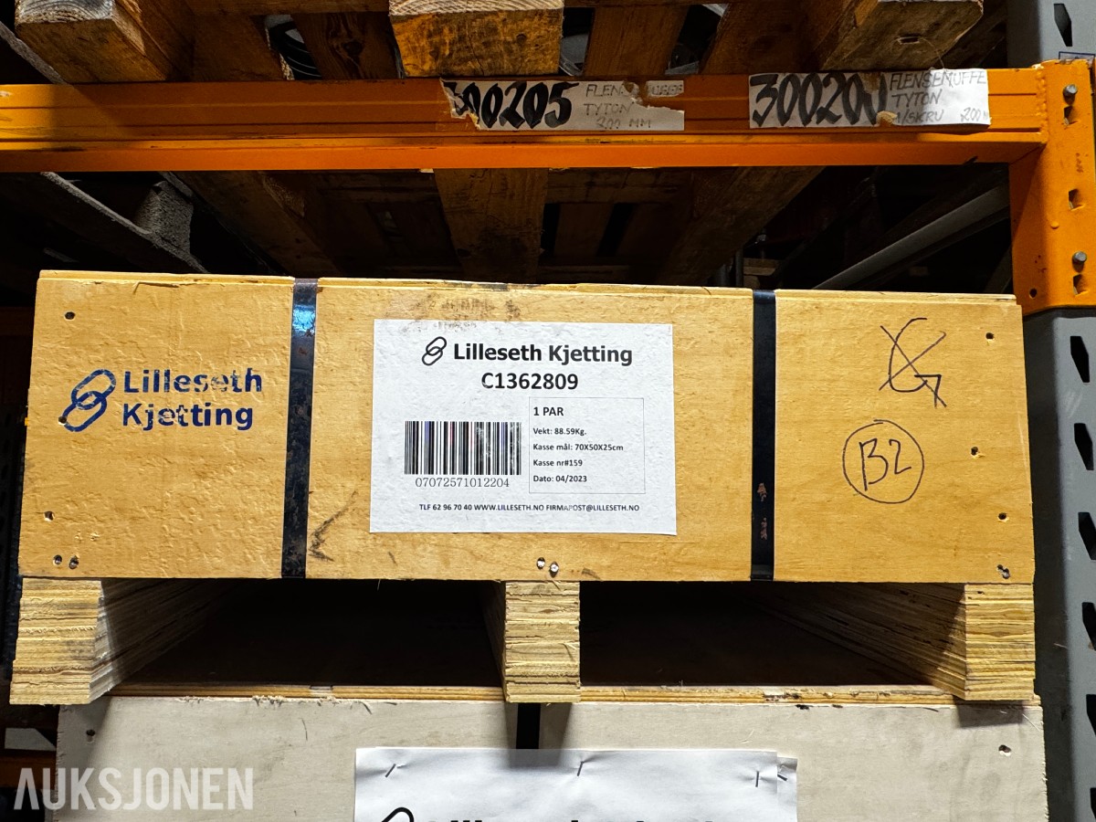 2023 Lilleseth kjettinger - 1 par Combi-grip 9 mm, m/pigger - Ubrukt