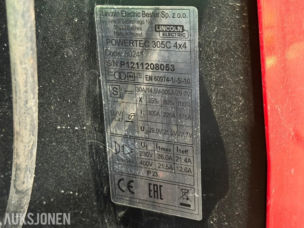 Lincoln Electric Powertec 305C 4x4 Sveiseapparat