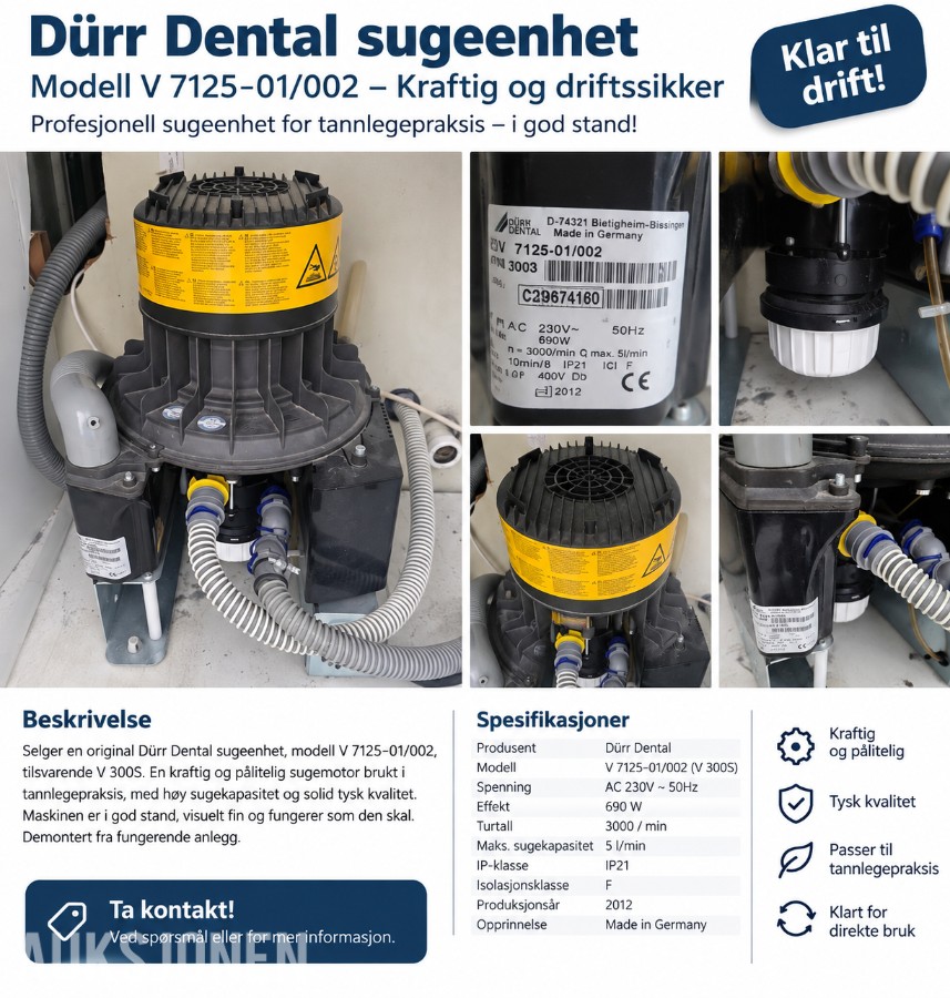 Dürr Dental VSA 300 S suge- og separasjonsenhet 230V – 2012