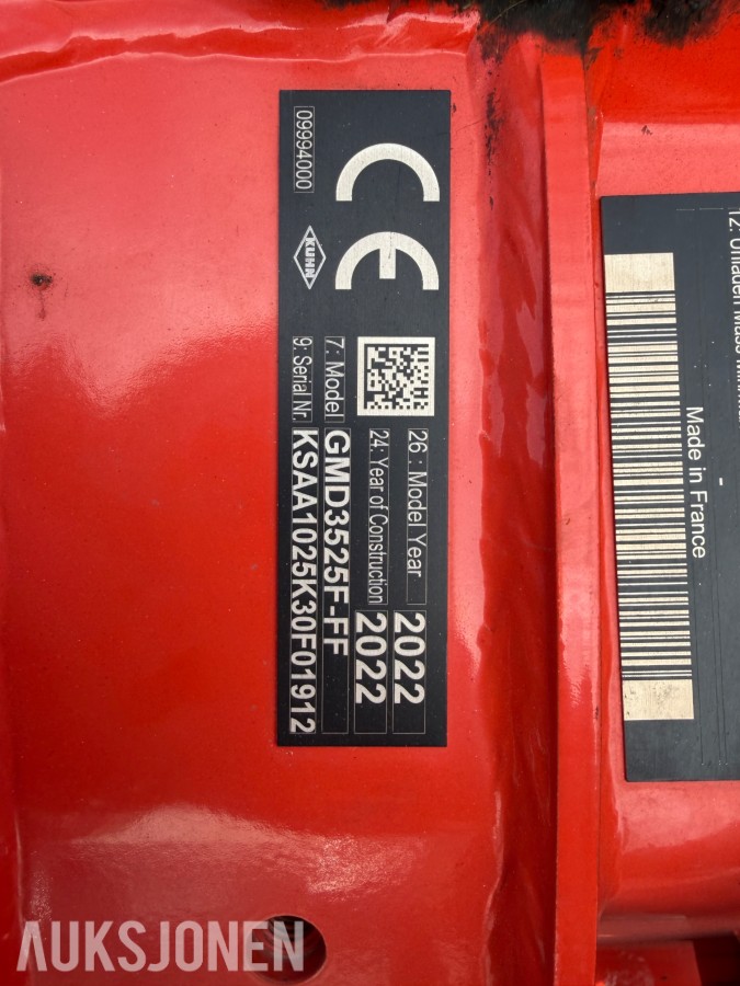 2022 Kuhn GMD 3525 F-FF Slåmaskin. Nye kniver 