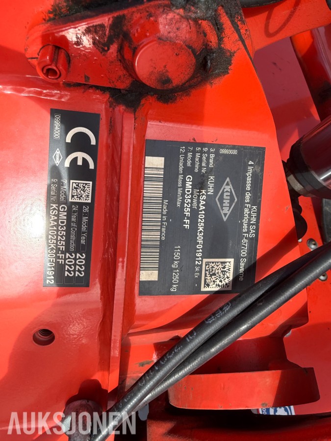 2022 Kuhn GMD 3525 F-FF Slåmaskin. Nye kniver 