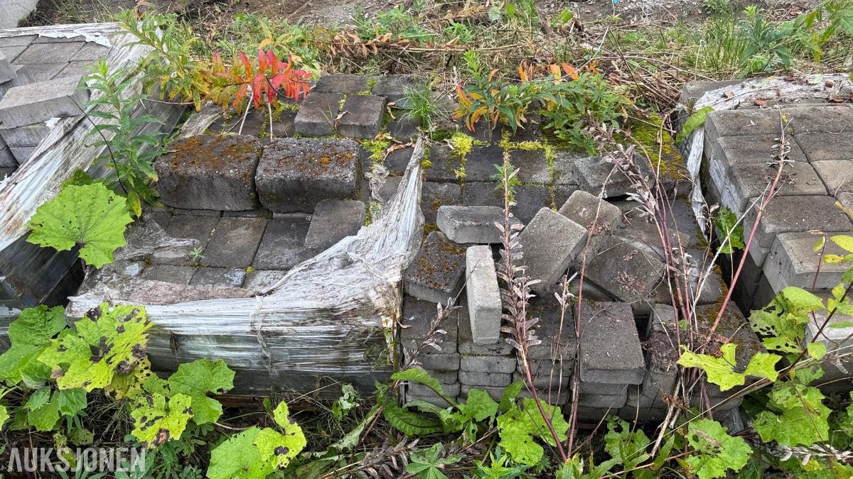 2025 4 paller Belegningsstein i betong samlet parti 