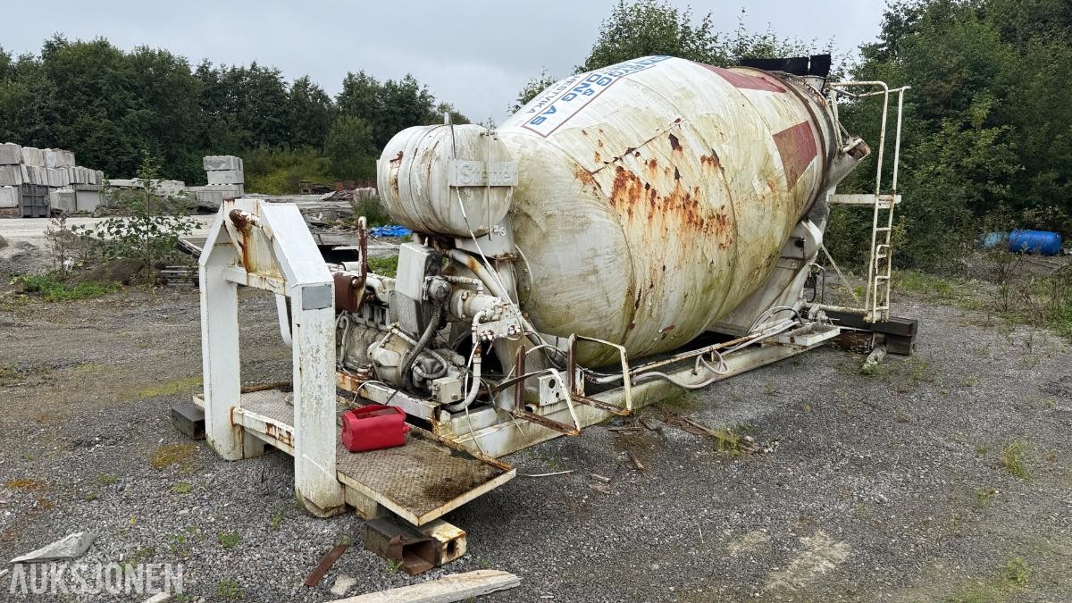 Stetter betongtrommel på krokramme m/ motor - Rep objekt
