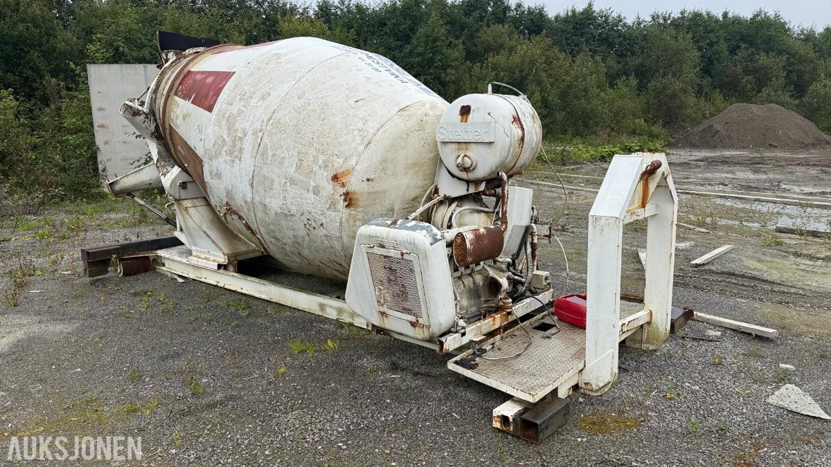 Stetter betongtrommel på krokramme m/ motor - Rep objekt