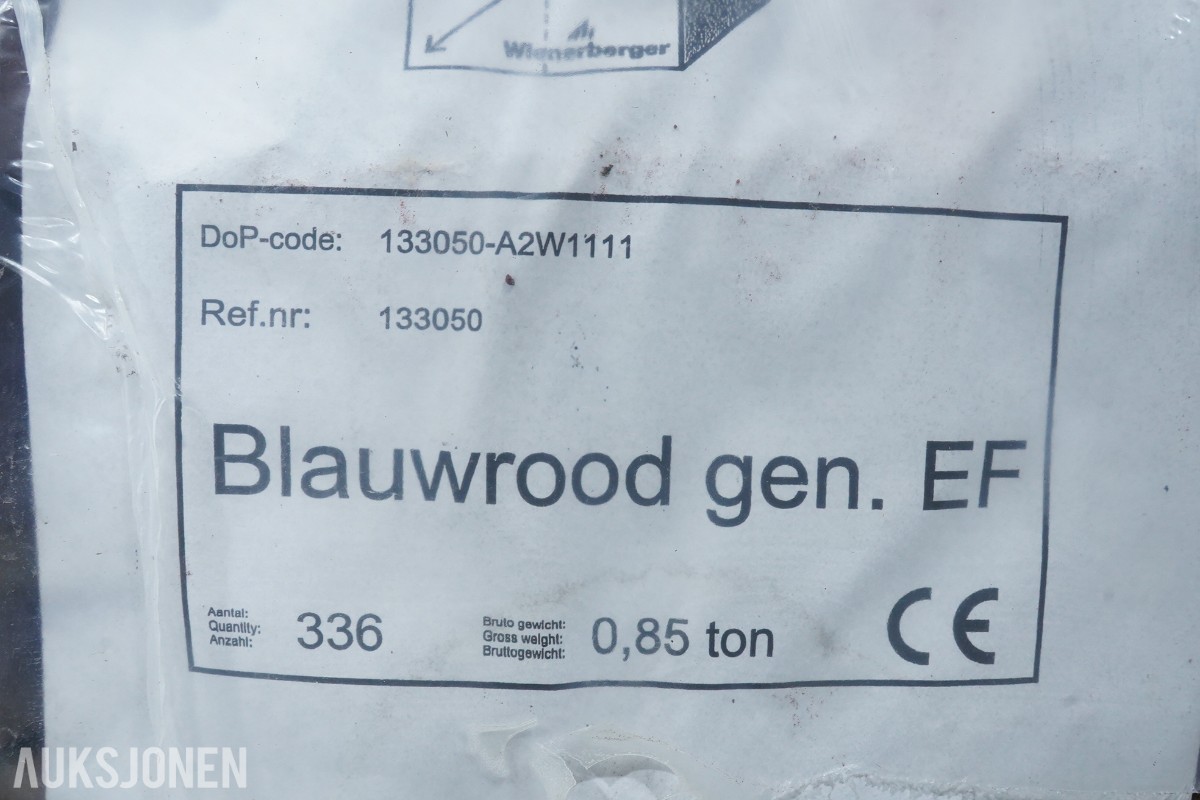 Større parti murstein/ fasadestein Wienerberger Terca Blauwrood Genuanceerd EF