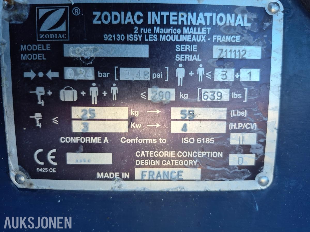1997 Zodiac L260 med 5hk Mariner