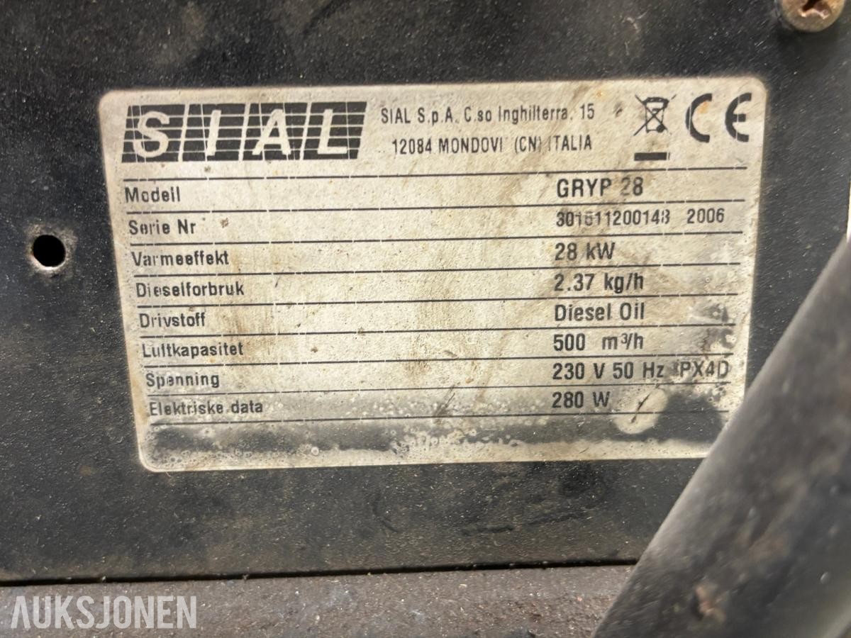 2006 Sial GRYP 28 dieselvarmer 28 kW – reparasjonsobjekt