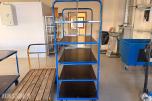 3 stk. transporttraller – plattformtralle og hylletraller