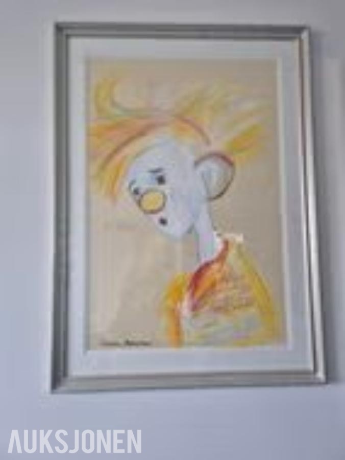 Signert pastell av Marianne Aulie
