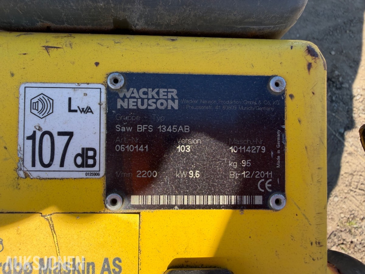 2011 Wacker Neuson BFS 1345AB gulvsag