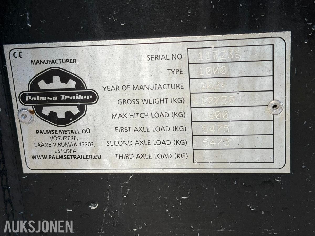 2024 Palmse Metall PT 1000 E - Dumperhenger