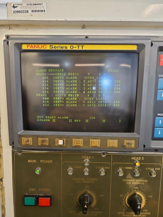 1998 Takang TNC-200DST CNC dreiebenk – dobbel spindel / dobbel revolver – Fanuc 0-TT  - MVA FRI