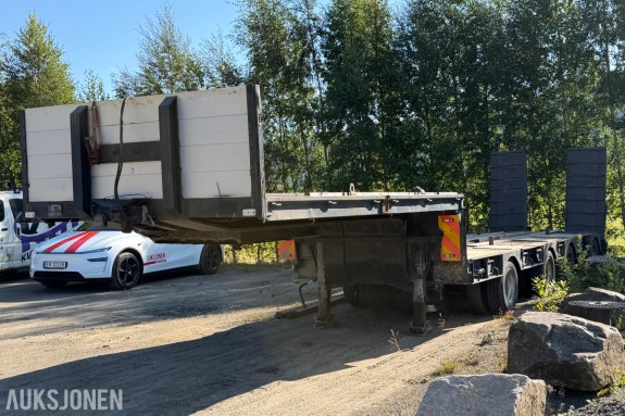 1985 Damm 4 SD 345 4-akslet maskinsemi – 56 tonn totalvekt – hydrauliske kjørebroer – akselløft