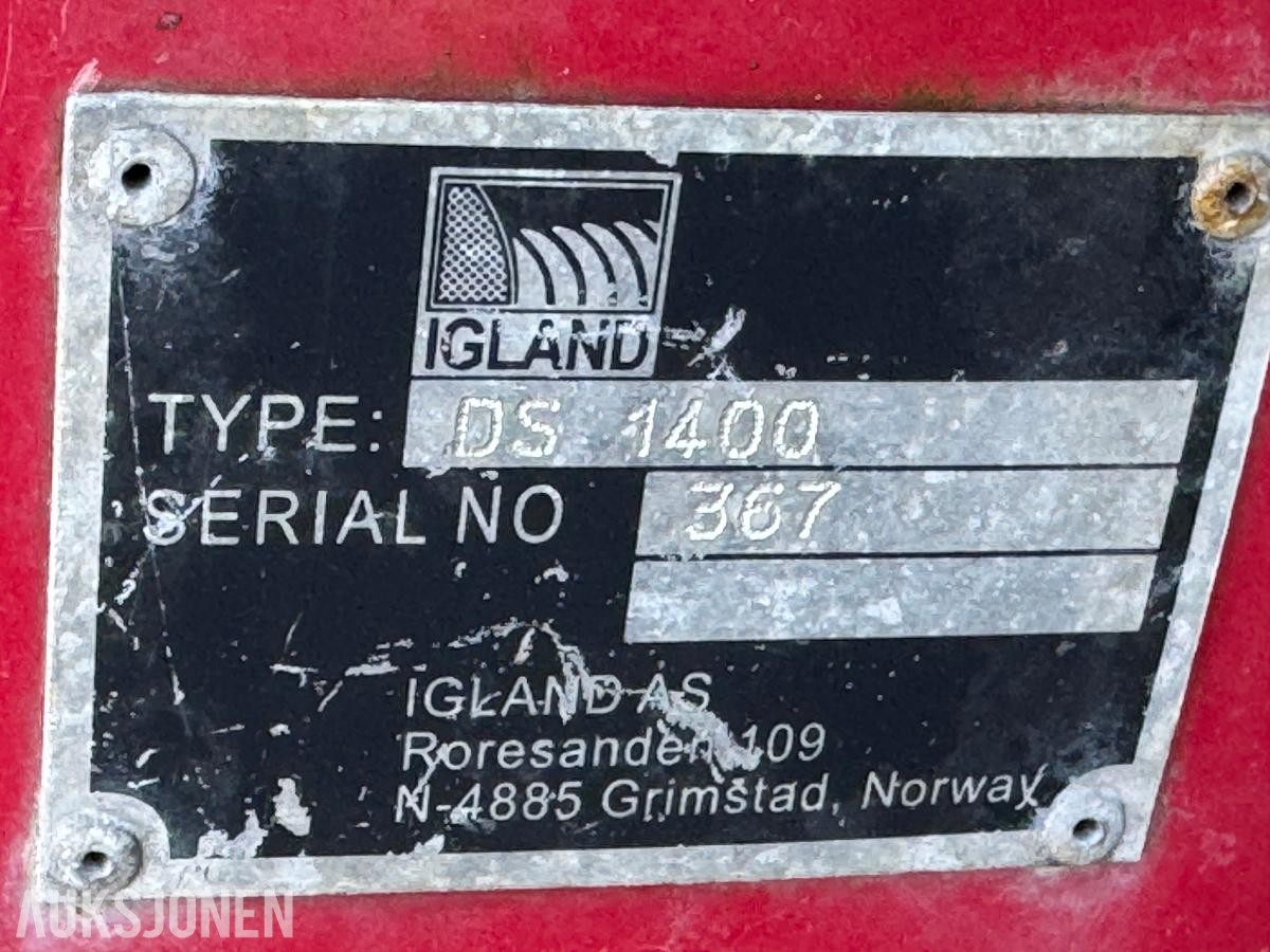 Igland DS 1400 Strøkasse - 3-punkt feste - 220 cm totalbredde