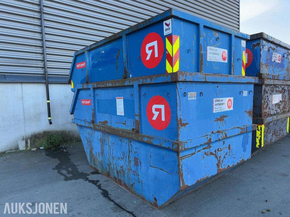 2 stk. GMM 10 m³ avfallscontainer / Liftcontainer