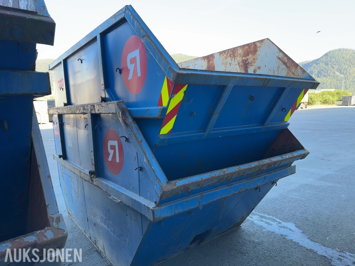 2 stk. GMM 10 m³ avfallscontainer / Liftcontainer