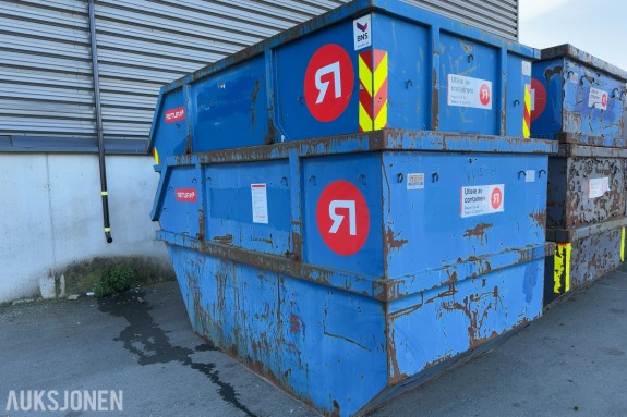 2 stk. GMM 10 m³ avfallscontainer / Liftcontainer
